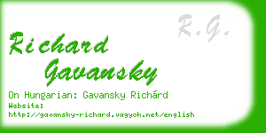 richard gavansky business card